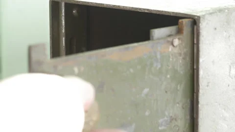 Opening a vintage mailbox Stock Footage 146008797