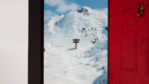 Opening a virtual door, stepping into a new world, 3D animation Stock Footage 301606985