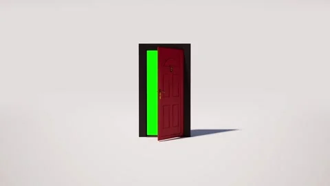 Opening a virtual door, stepping into a new world, 3D animation Stock Footage 301612682