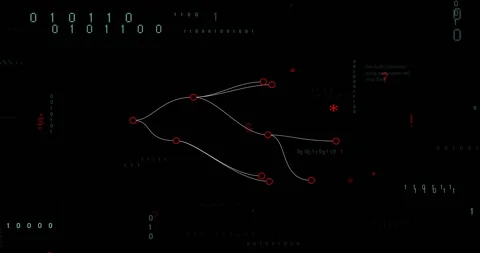 Opening void causing lone node branching into network visualizing data growth Stock Footage 314084909