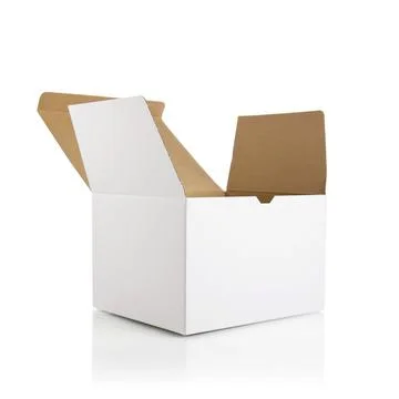 Opening the white box Stock Photos