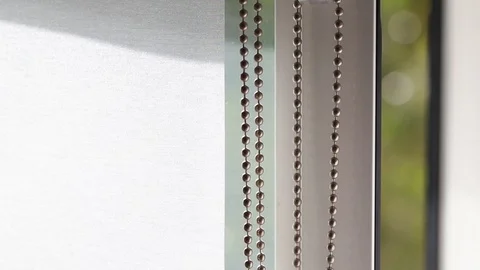 Opening window with view on park with green plants nerium after rain Stock Footage 107184739