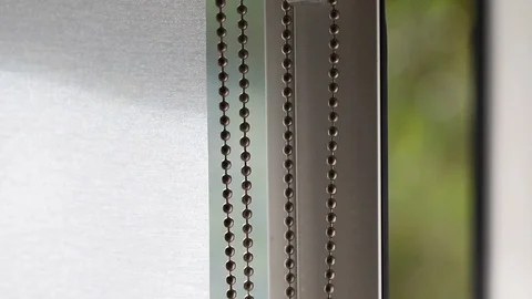 Opening window with view on park with green plants nerium after rain Video stock 107185086