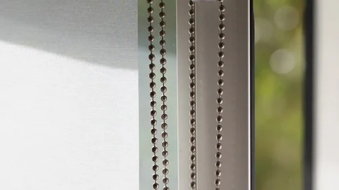 Opening window with view on park with green plants nerium after rain Stock Footage 107186037