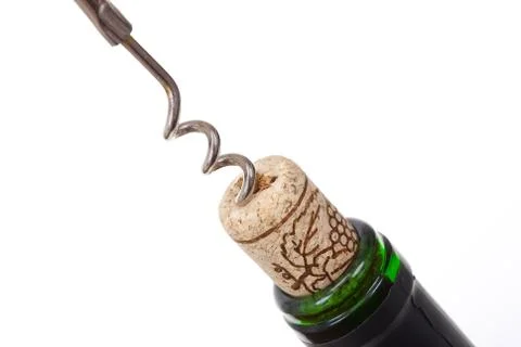 Opening wine bottle Stock Photos