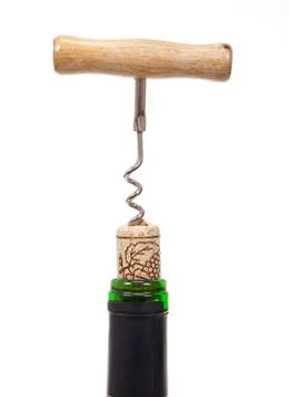 Opening wine bottle Stock Photos