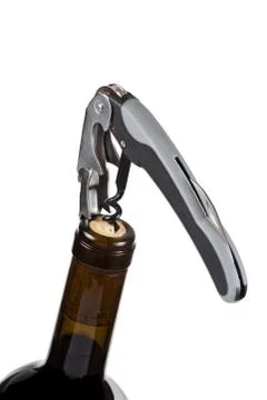 Opening a wine bottle Stock-Fotos