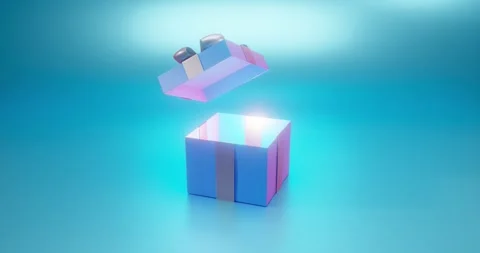 Opening winter gift box Video stock 320565668