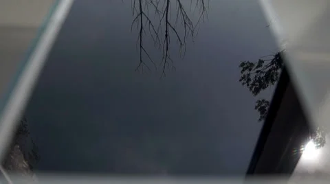 Opening the work on the tablet, the view on the mirror 스톡 동영상 38706361