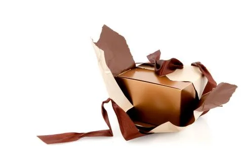 Opening the wrapepd present Stock Photos