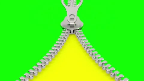 Opening zipper. Isolated 3d render Stock Footage 315730583