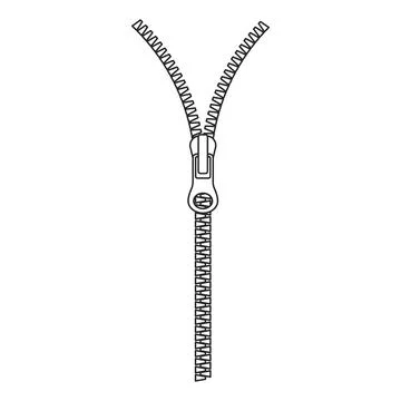 Opening A Zipper Outline Vector イラスト素材