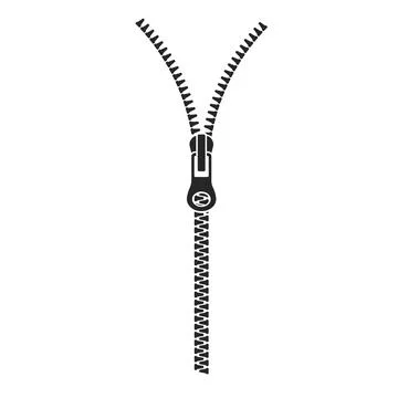 Opening A Zipper Silhouette Vector Illustrazione stock