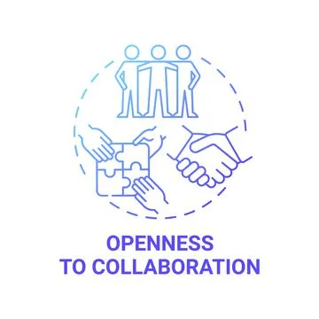 Openness to collaboration blue gradient concept icon Stockillustratie