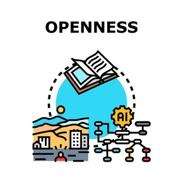 Openness concept illustrating knowledge, data, and access Stock Illustration
