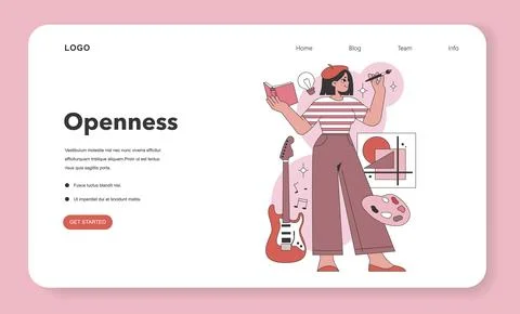 Openness trait in the Big Five Personality. Flat vector illustration Illustrazione stock