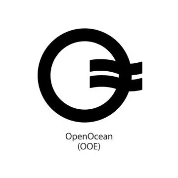 OpenOcean decentralized cryptocurrency vector logo Stock Illustration