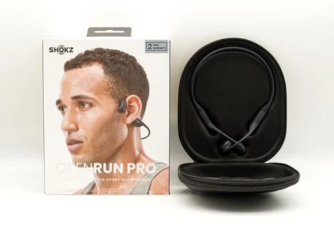 Openrun Pro by Shokz. Bone Conduction Sport Haedphones Stock Photos
