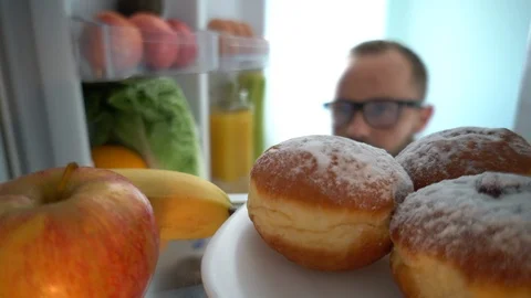 Opens the fridge Stock Footage 110626661