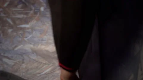 Opens the lock from the tent with his hand 動画素材 237216605