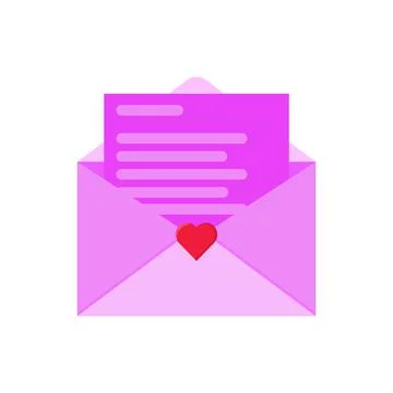 Opens the love letter envelope Stock Illustration