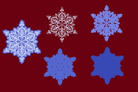 Openwork Christmas multi-layer snowflake for cutting Stock Illustration