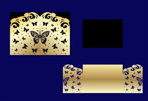 Openwork cutout invitation card151123 Stock Illustration