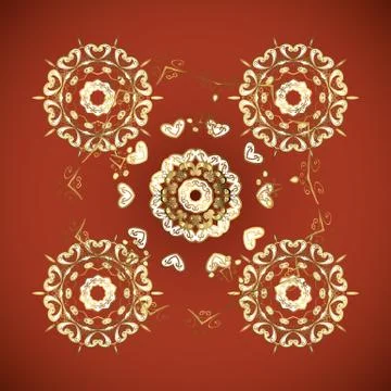 Openwork delicate golden pattern. Vector. Oriental style arabesques. Seamless go Stock Illustration