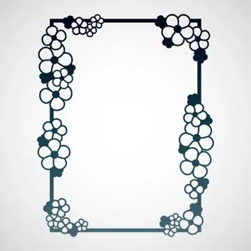 Openwork frame with flowers. Laser cutting template. Stock Illustration