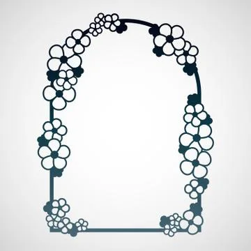 Openwork frame with flowers. Laser cutting template. Stock Illustration