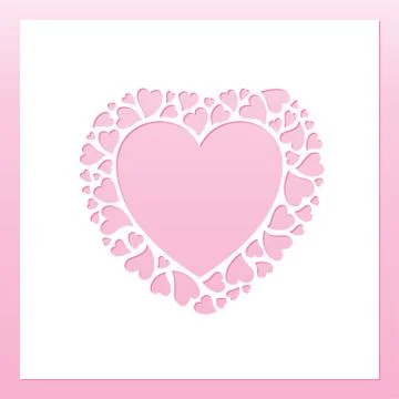 Openwork frame with tender frame of hearts. Laser cutting template for. Stock Illustration