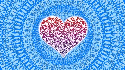 Openwork heart against the background of openwork mandala. 스톡 동영상 107257717