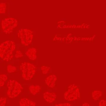 Openwork hearts on a red background Illustrazione stock