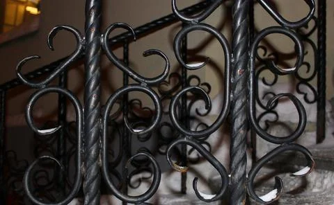Openwork lattice of internal gates or railings Details of a figured antique Stock Photos