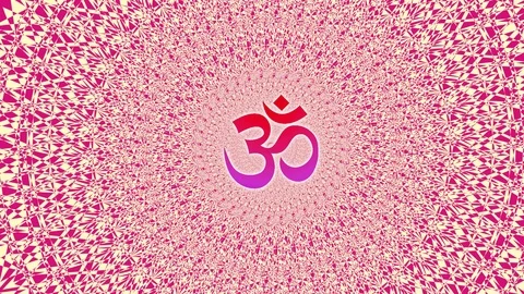 Openwork mandala with an aum / om / ohm sign in the center is rotate. 스톡 동영상 105231838