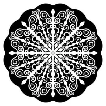 Openwork napkin. Round stencil with mandala ornament Stock Illustration