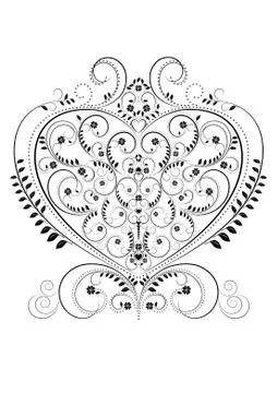 Openwork pattern in the form of heart Stock Illustration