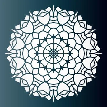 Openwork pattern mandala. Laser cutting template. Illustrazione stock