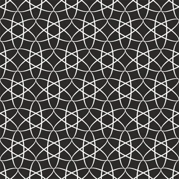 Openwork seamless black and white pattern. Stock Illustration