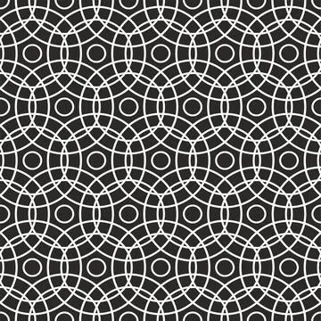 Openwork seamless black and white pattern. Stock Illustration