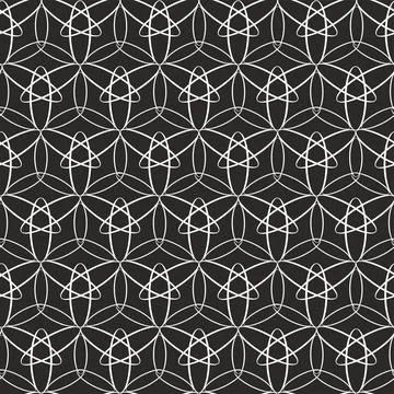 Openwork seamless black and white pattern. Illustrazione stock