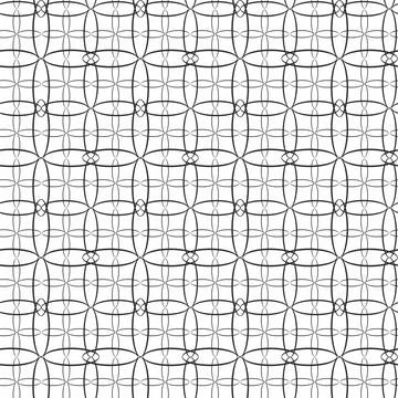Openwork seamless black and white pattern. Stock Illustration