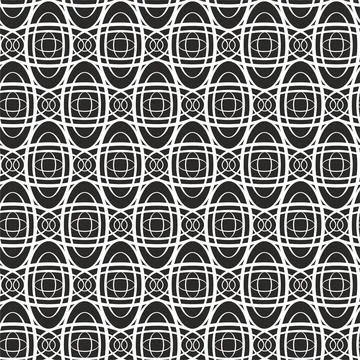 Openwork seamless black and white pattern. Stock Illustration