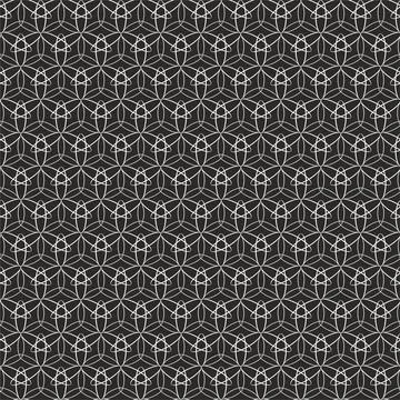 Openwork seamless black and white pattern. Stock Illustration