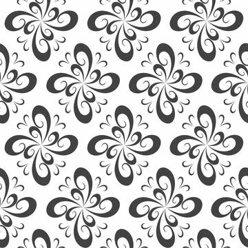 Openwork seamless pattern with abstract flowers. Stock Illustration