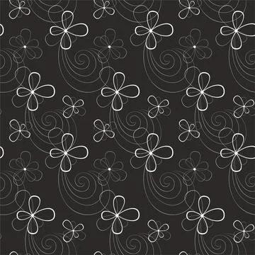 Openwork seamless pattern with abstract flowers. Illustrazione stock