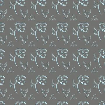 Openwork seamless pattern with abstract flowers. Stock Illustration