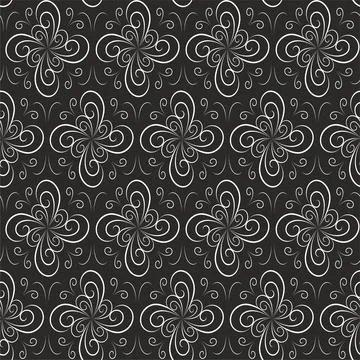 Openwork seamless pattern with abstract flowers. Illustrazione stock