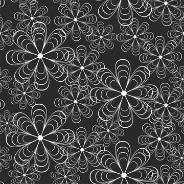 Openwork seamless pattern with abstract flowers. Stock Illustration