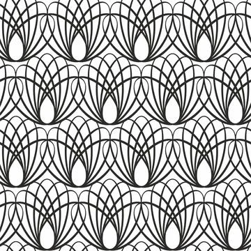 Openwork seamless pattern with curls. Stock Illustration